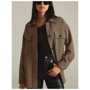 Anthropologie Current Air Houndstooth Shacket, Size S